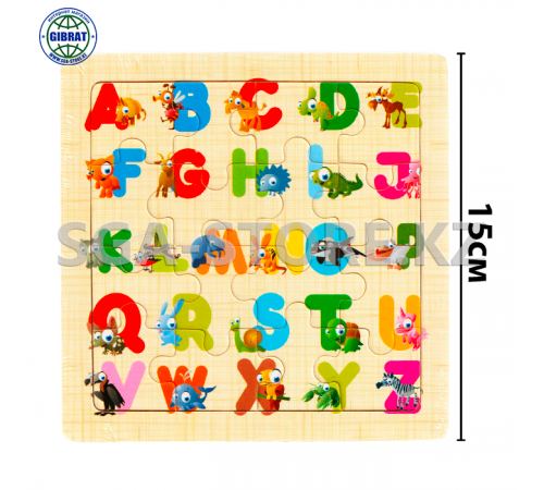 Развивашка из дерево Пазл Английский алфавит 11400.