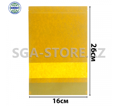 Крафт пакет ДОЙ-пак 16*26см пластик, с окном.