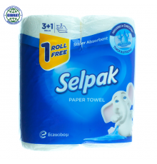 Бумажное полотенца Selpak, 3 слоя, в наборе-4 рулона.
