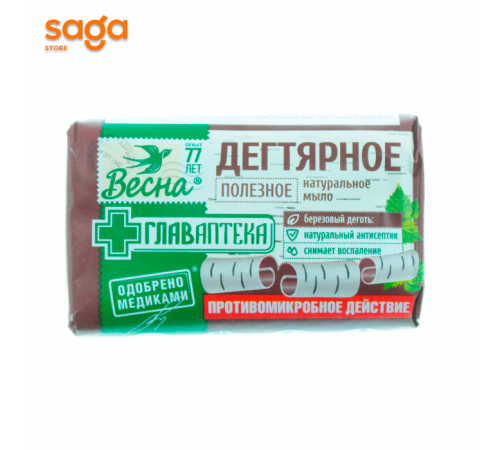 Мыло Весна дегтярное 90гр. 1784. 6088. 6206.