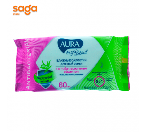 Салфетки влажные Aura 60шт.
