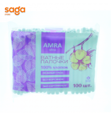Ватные палочки Amra в пакете 100шт.