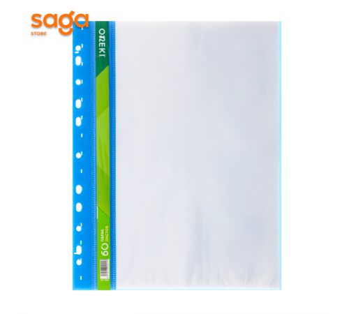 Файл L 60л (cиний) пластиковый, с вкладышами, 1/10/240