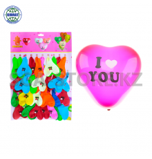 Шар надувной сердечка I Love YOU, в ленте 40шт.