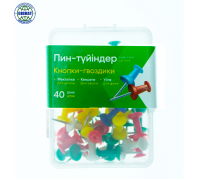 Силовые кнопки-гвоздики "ON-1562", разноцветные, 40шт, в пластиковой коробке.