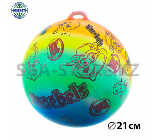 Мяч геловый с ручкой на резинке "Пальма" 0828-22