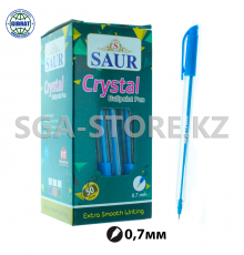 Ручка шариковая "Saur Crystal", 0.7мм, синий, в коробке-50шт.