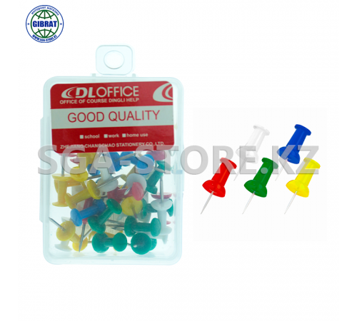 Силовые кнопки-гвоздики , цветные, в пластиковой коробке.