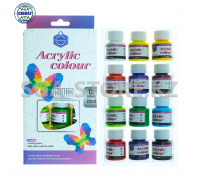 Набор акриловых красок для рисования"Keep smiling", 12 цветов, 25мл, 7356-12А