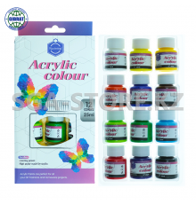 Набор акриловых красок для рисования"Keep smiling", 12 цветов, 25мл, 7356-12А
