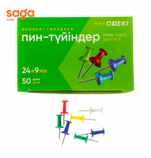 Силовые кнопки-гвоздики, разноцветные, 50шт, 24х9мм.