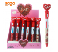 Ручка шариковая 4в1 Сердечка 36/648 6302.