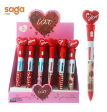 Ручка шариковая 4в1 Сердечка 36/648 6302.