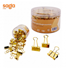 Зажимы 25мм ON-4221-G 1/48 для бумаг золото блоке-48шт.