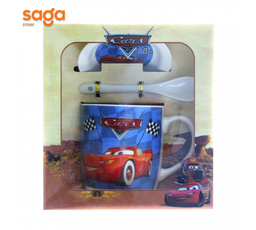 Кружка+ложка+тарелка Тачки HK-638.