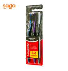 Зубная щетка Colgate Зиг-Заг с древесным углем 2+1