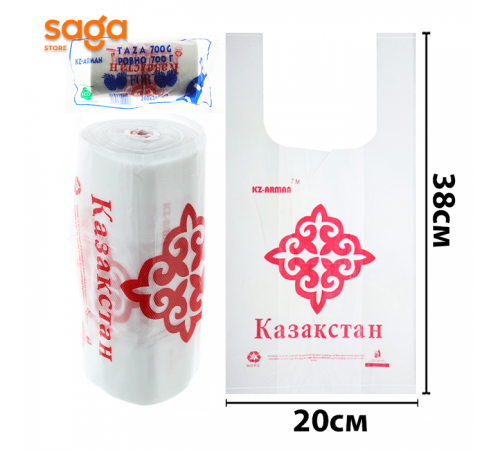 Пакет/Майка с ручками Шейх, в мешке 50 рулонов, 2-нан/200х380мм, 700гр.