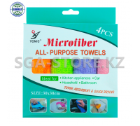 Тряпка из микрофибры, в наборе-4шт, 30х30см.