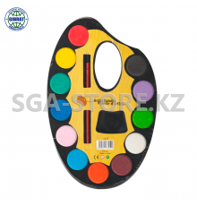 Акварель "Палитра", 12 цветов, с кисточкой.