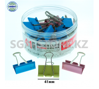 Зажимы для бумаг разноцветные, 41мм, DL 6062, в блоке-24шт.