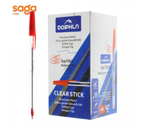 Ручка шариковая Dolphin Gp730A красный 0.7mm 50шт
