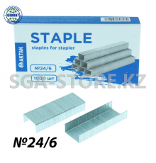 Скобы "Актан" №24/6, в коробке-10 пачек, в пачке-1000шт.