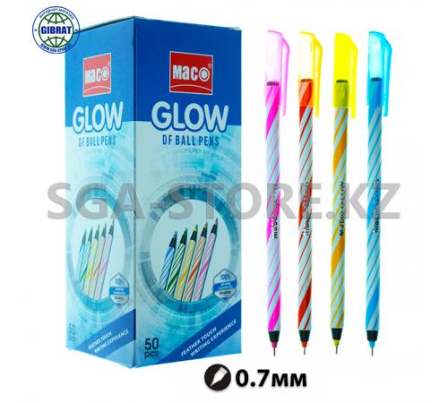 Ручка шариковая "МАС GLOW", синий, 0.7мм, в упаковке-50шт.