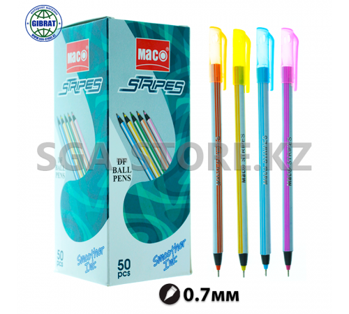 Ручка шариковая "МАС STRIPES", синий, 0.7мм, в упаковке-50шт.
