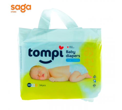 Подгузники Tompi, размер-1, в упаковке-34шт.