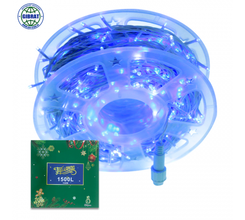 Гирлянда, 1500 лампочек, синее свечение, длина-100 метр. F69.