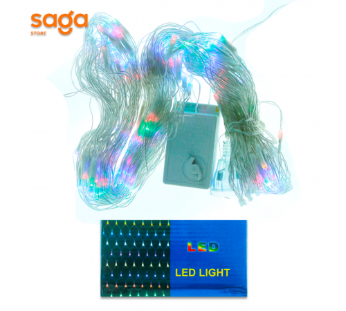 Гирлянда на елку Сетка, разноцветное свечение, длина-2х2 метра, С192.