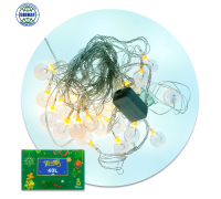 Гирлянда на елку, теплый свет, длина-5 метров, 40 лампочек, F19.