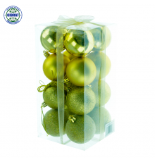 Набор ёлочных шаров-16шт, диаметр-6см, ИНГ EL-21