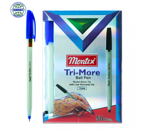 Ручка шариковая "Montex-Tri-More", синий, 1,0мм, в коробке-50шт.