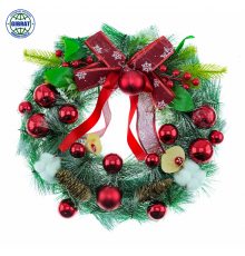 Венок Новый год 40см,  JH65-40-10