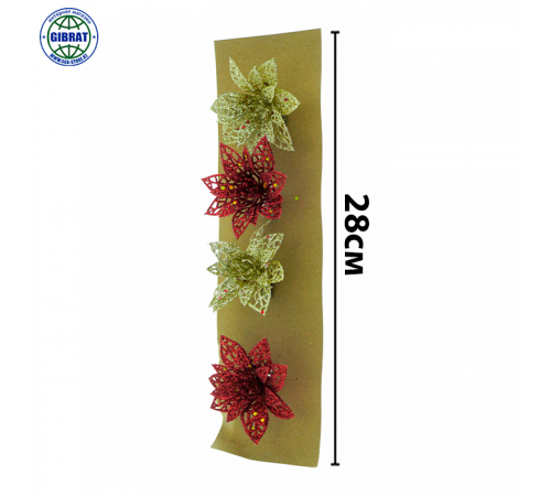 Цветы металлические с зажимом для декора-4шт, ИНГ 21038.