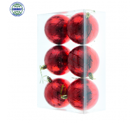 Набор ёлочных шаров-6шт, диаметр-8см, ИНГ 241526.