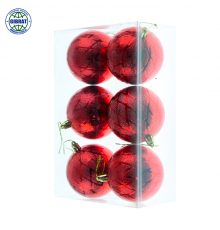 Набор ёлочных шаров-6шт, диаметр-8см, ИНГ 241526.