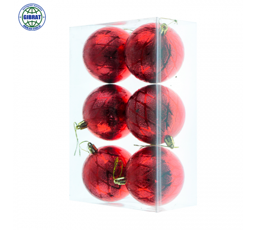 Набор ёлочных шаров-6шт, диаметр-8см, ИНГ 241526.