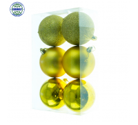 Набор ёлочных шаров-6шт, диаметр-8см, ИНГ 6019-5