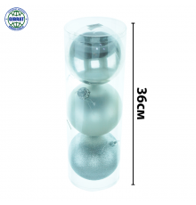 Набор ёлочных шаров-3шт, диаметр-11см, 120AGV 03-01