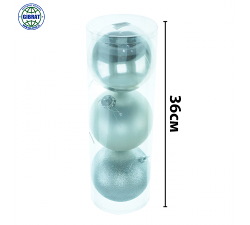 Набор ёлочных шаров-3шт, диаметр-11см, 120AGV 03-01