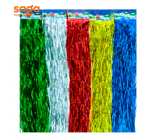 Дождик для оформления интерьера, в упаковке-10шт, длина-1 метр.