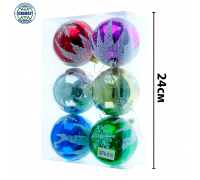 Набор ёлочных шаров-6шт, диаметр-8см, ИНГ SF4-010