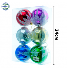 Набор ёлочных шаров-6шт, диаметр-8см, ИНГ SF4-010