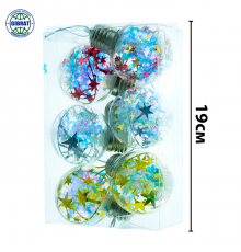 Набор ёлочных шаров-6шт, диаметр-7см, ИНГ 2315-070