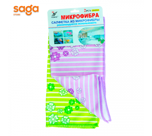 Тряпка из микрофибры, в наборе-2шт, 30х30см, 382-6