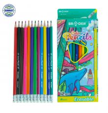 Цветные карандаши "Braden" со стёркой, 12 цветов,  8053