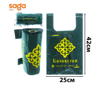 Пакет/Майка черный 3-нан 800гр в мешке 1/40 Арман "Казахстан"250*420мм