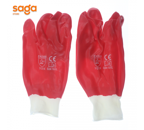 Перчатка рабочая 12х В06-360. EN388-3121X Резиновый красный цена за штук